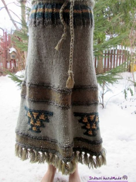 shade tooth Bargain Fusta tricotata din lana cu model traditional - indrani | Crafty